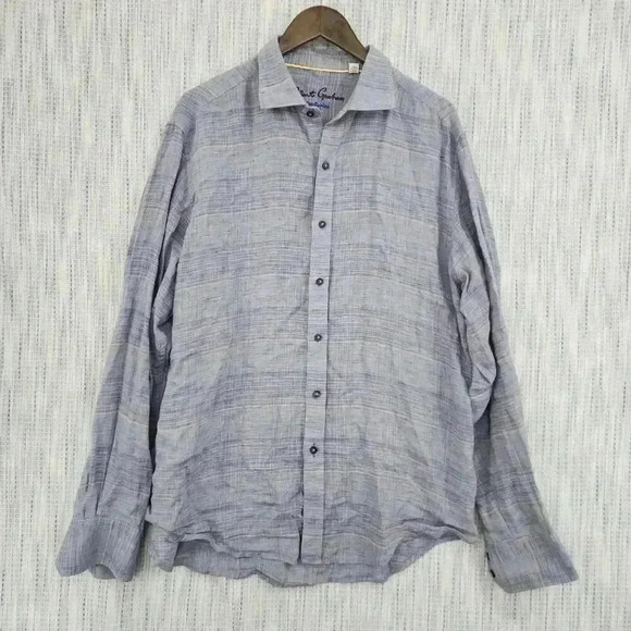 Robert Graham Men's Button down Shirt XL Classic Fit Striped Purple - Picture 1 of 8